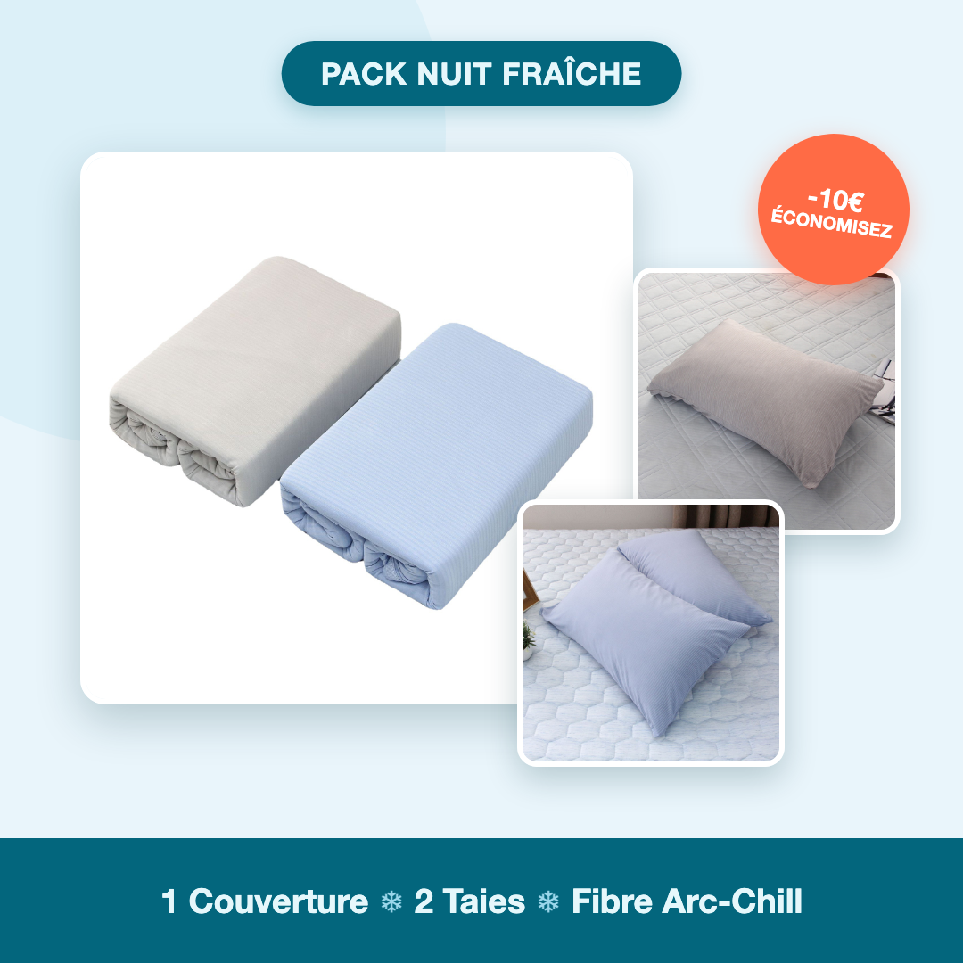 Pack Nuit Fraîche — couverture + 2 taies rafraîchissantes
